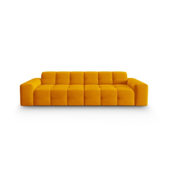 Divano in velluto giallo ocra 255 cm Kendal - Micadoni Home