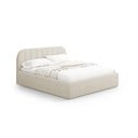 Letto matrimoniale imbottito color crema con contenitore con rete inclusa 200x200 cm Juno – Windsor & Co Sofas