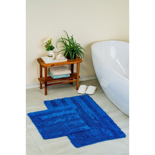 Set di tappetini per il bagno blu scuro 2 pz 60x100 cm Luxury Softy – Foutastic-image-1