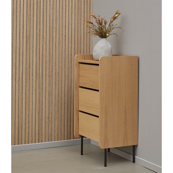 Cassettiera alta colore naturale in rovere 60x108,5 cm Wrap - Bonami Selection-image-1