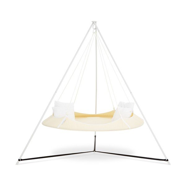 Dondolo da giardino crema con supporto - Hangout Pod-image-1