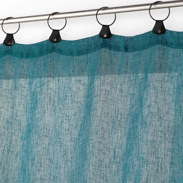 Tenda sottile blu in voile 140x240 cm Linka – douceur d'intérieur-image-1