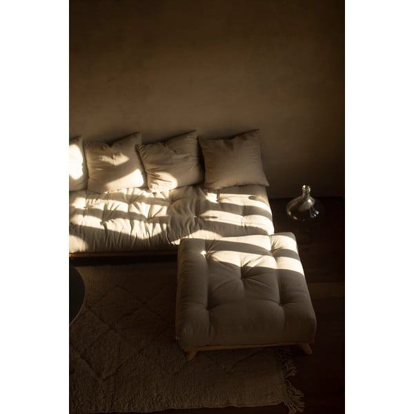 Poggiapiedi Naturale Chiaro/Verde Oliva Senza - Karup Design-image-1