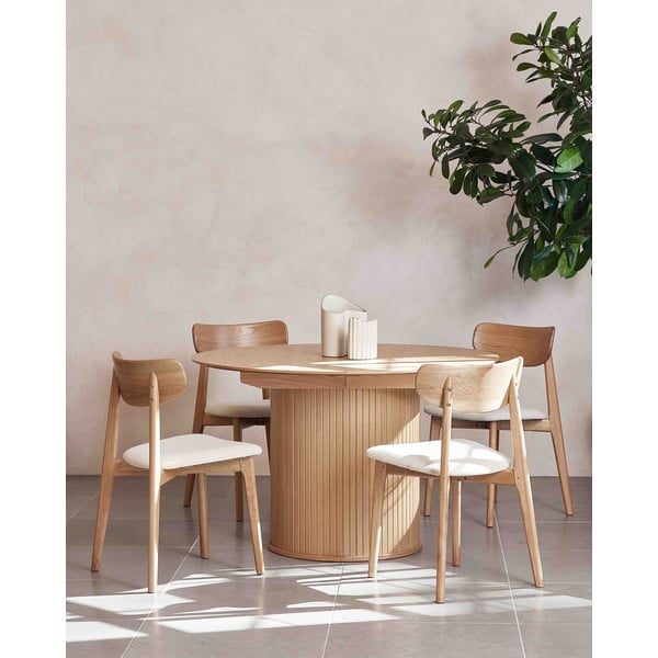 Sedia da pranzo in colore crema-naturale Elim - Unique Furniture-image-1