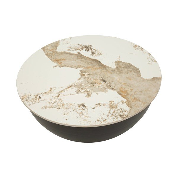 Tavolino da salotto rotondo marrone in metallo ø 73 cm Glam – Mauro Ferretti-image-2