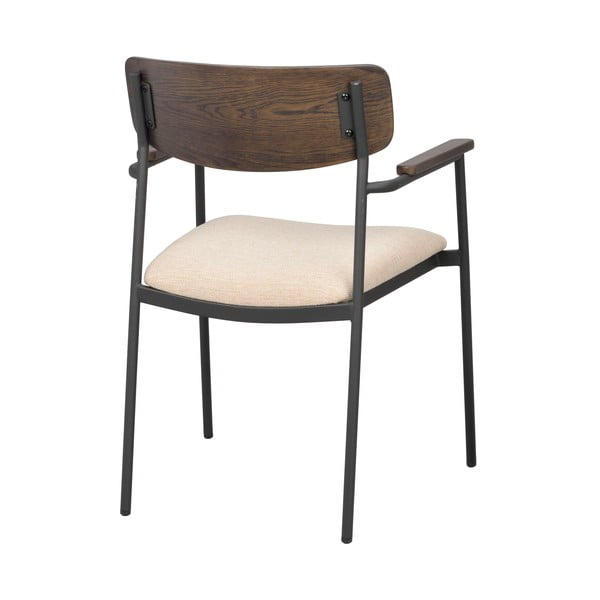 Sedie da pranzo color crema e marrone scuro in un set di 2 pezzi Maymont - Rowico-image-4