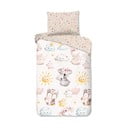 Set copripiumino e federa da bambini marrone/beige in cotone per letto singolo 140x200 cm Hugs – Good Morning