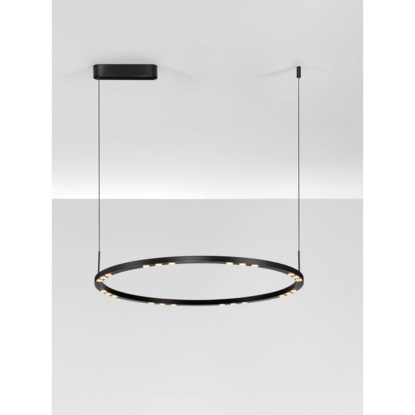 Lampadario LED nero opaco in alluminio con intensità regolabile ø 80 cm Lunette – Nova Luce-image-4