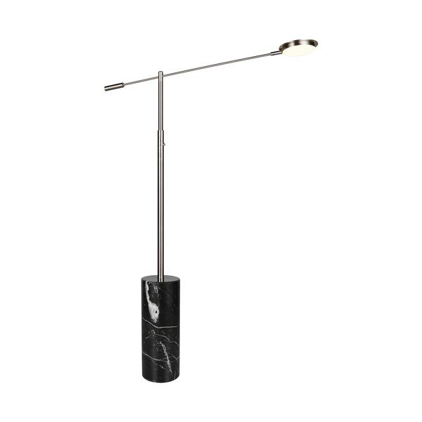 Lampada da terra LED nera e argentata (altezza totale 145 cm) Fiore – Trio Select