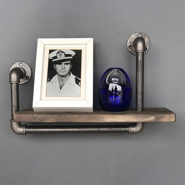 Mensola da parete in legno con tubo metallico Boruraf Angela - Unknown-image-4