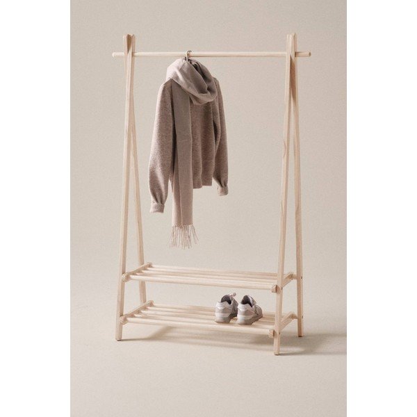 Stand appendiabiti colore naturale chiaro in pino massiccio 100x150x41 cm Cole – Jotex-image-1