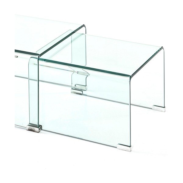 Tavolini in vetro in set da 2 44,5x49 cm Cristal - Tomasucci-image-2