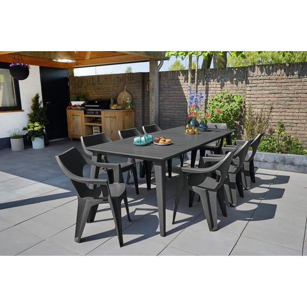 Sedia da giardino in plastica grigio scuro Dante - Keter-image-1