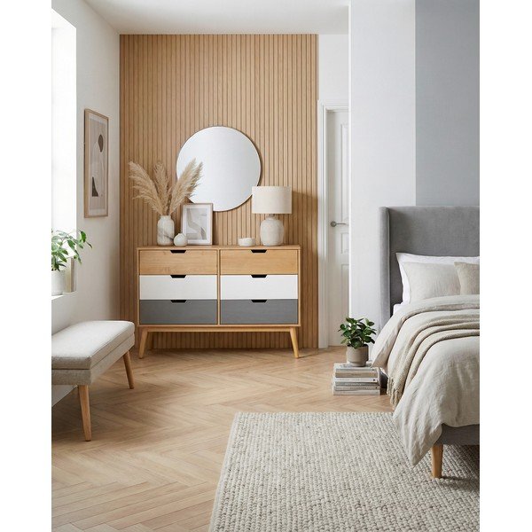 Cassettiera in pino massiccio 120x82x40 cm Cusco – Marckeric-image-1