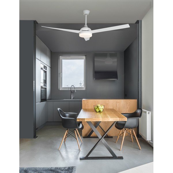 Plafoniera LED bianco opaco in metallo con paralume in vetro Flow – Nova Luce-image-1