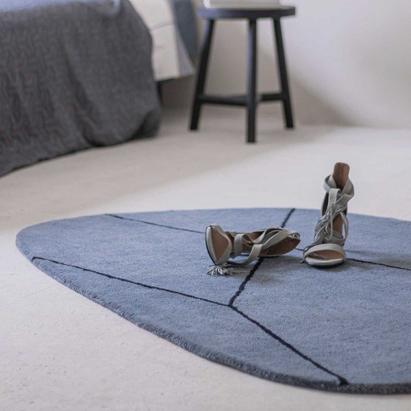 Tappeto in lana blu 150x200 cm Shape - Mette Ditmer Denmark-image-3