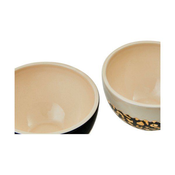 Ciotole in gres color crema-oro in set da 2 180 ml London - Premier Housewares-image-1
