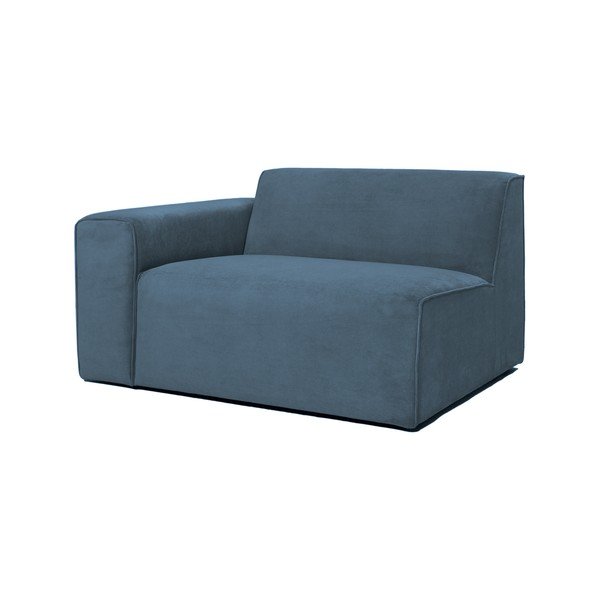 Divano componibile blu (con penisola a sinistra) con rivestimento in velluto a coste Sting – Scandic-image-1