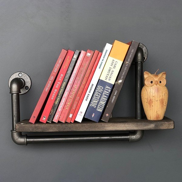 Mensola da parete in legno con tubo metallico Boruraf Angela - Unknown-image-3