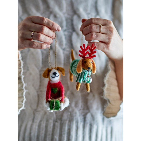 Decorazioni per albero di natale in set in tessuto 2 pz 12 cm Monty – Bloomingville-image-1