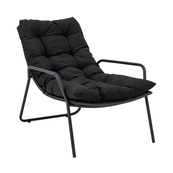 Lettino da giardino nero con poggiapiedi Boel - Bloomingville-image-2