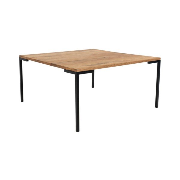 Tavolino nero con piano in rovere , 90 x 90 cm Lugano - House Nordic-image-1