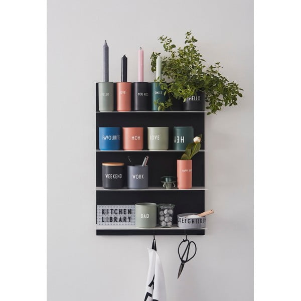 Tazza in porcellana grigio scuro 300 ml Work - Design Letters-image-1