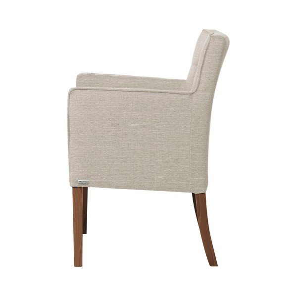 Sedia bianco crema con gambe in legno di faggio marrone scuro Freesia - Ted Lapidus Maison-image-1