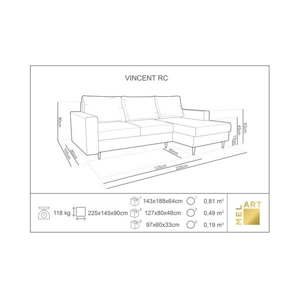 Divano letto angolare nero con lettino sul lato destro Iris - Mazzini Sofas-image-1