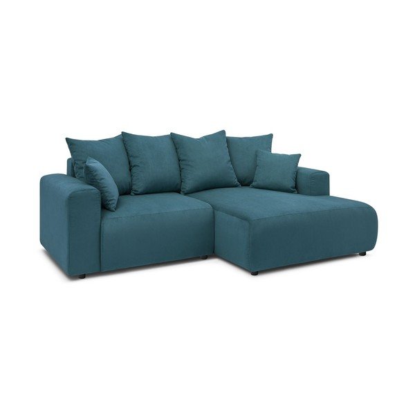 Divano angolare blu con rivestimento in velluto Enjoy – Bobochic Paris-image-3