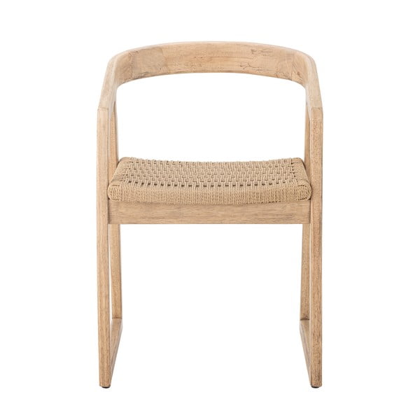 Sedia da pranzo di colore naturale in legno di cauciù massiccio Serrone – Bloomingville-image-2