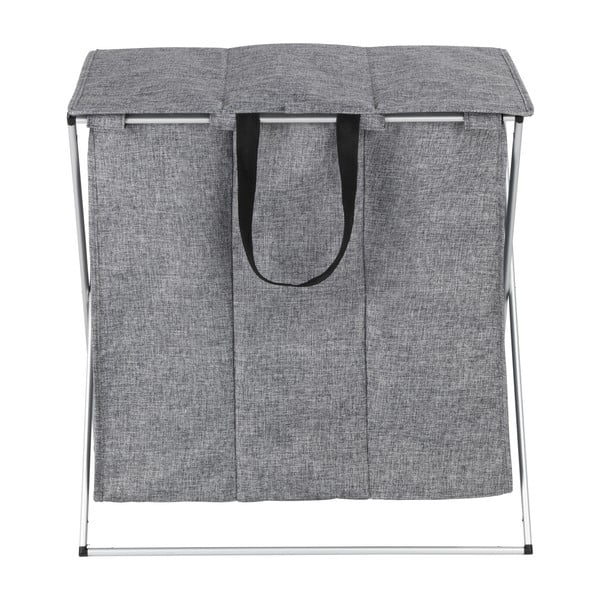 Cesto per biancheria Trio a 3 scomparti grigio, volume 118 l - Wenko