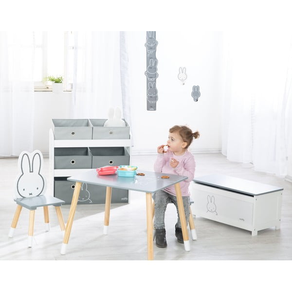 Organizer per giochi da bambino bianco/grigio 63,5x29,5x60 cm Miffy – Roba-image-1