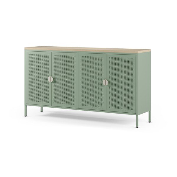 Armadietto color menta/di colore naturale in metallo 160x90x40 cm Sayla – Marckeric-image-4