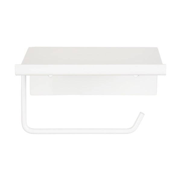 Porta carta igienica autoportante in metallo bianco con ripiano Desulo - Wenko-image-2