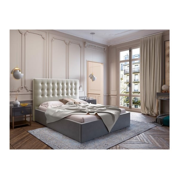 Testata beige con rivestimento in velluto Windsor & Co Sofas , 200 x 120 cm Athena - Cosmopolitan Design-image-3