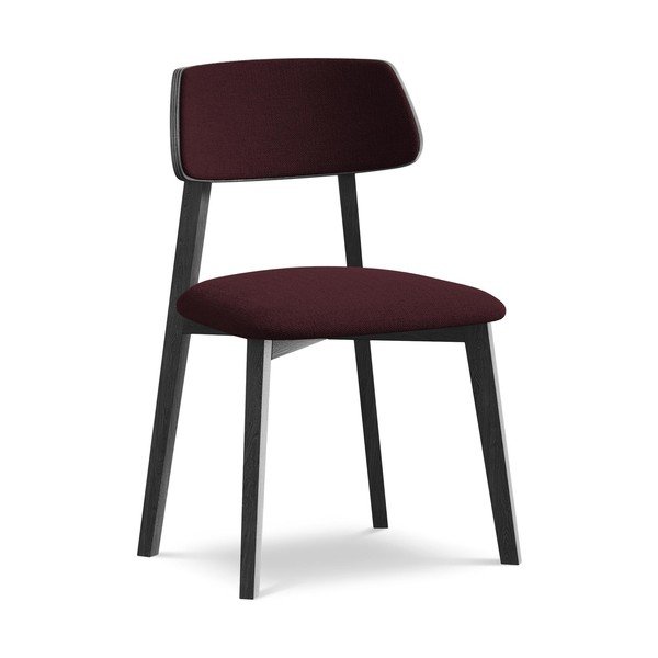 Sedia da pranzo burgundy in legno massiccio Niu – Makamii