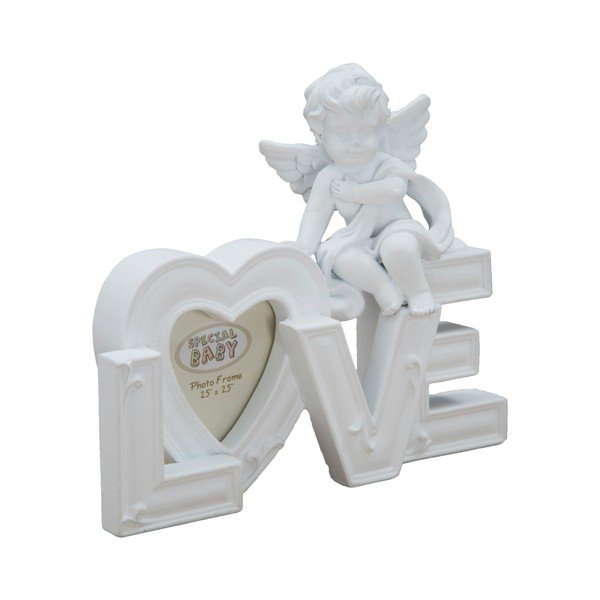 Decorazione bianca con cornice Baby Love, per foto 5 x 5 cm - Mauro Ferretti-image-3