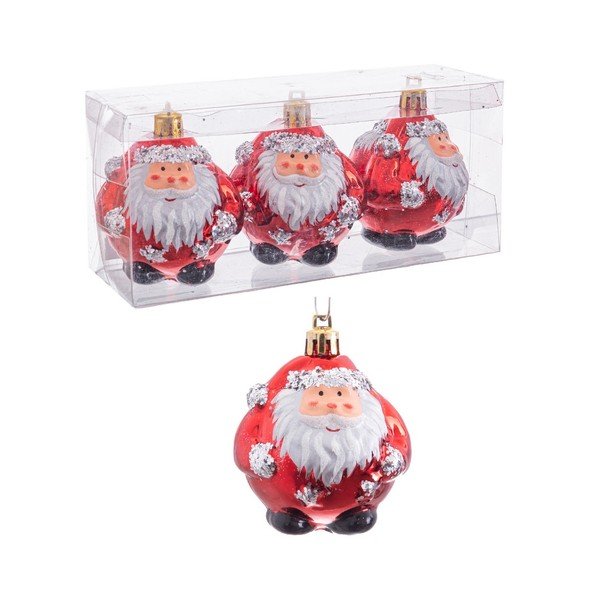 Palline di Natale in set da 3 Santa Claus - Casa Selección