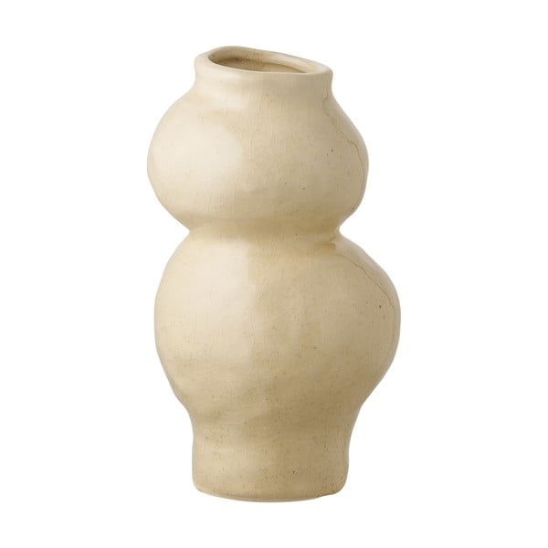 Vaso beige in ceramica (altezza totale 19,5 cm) Rona – House Nordic