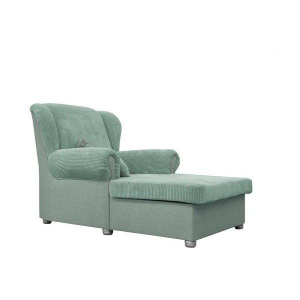 Chaise longue color menta con rivestimento in velluto a coste Lord – Ropez-image-2