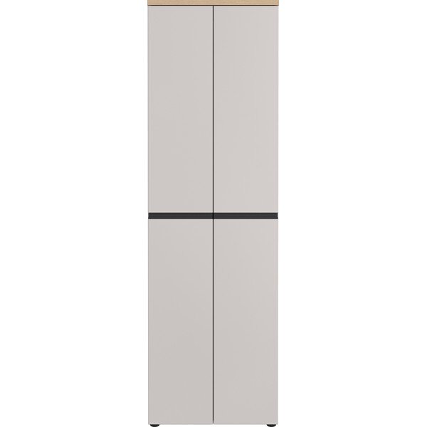 Armadio greige/colore naturale chiaro 59x194x41 cm Cormano – Germania-image-4