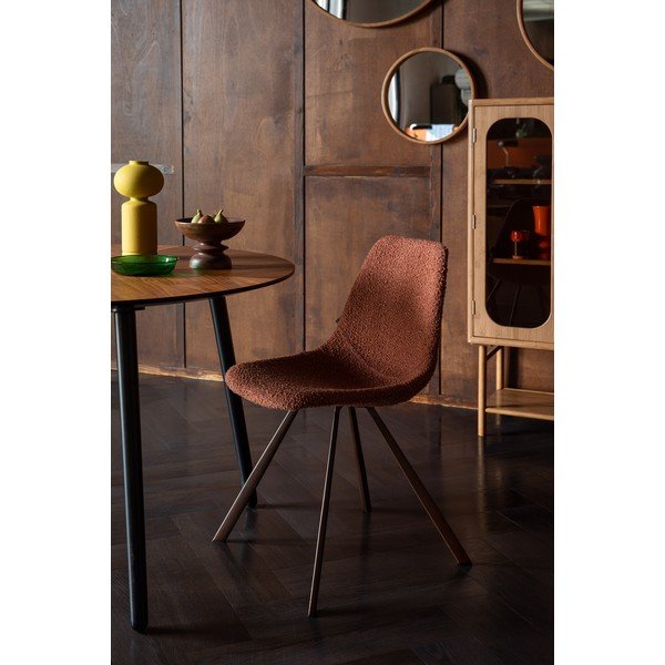 Sedia da pranzo arancione imbottita Franky – Dutchbone-image-1