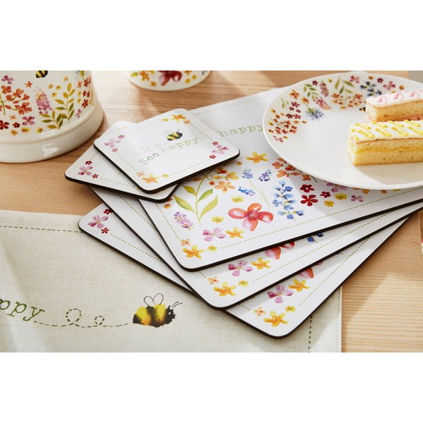 Set di 4 sottobicchieri in sughero Fiori Bee Happy - Cooksmart ®-image-1
