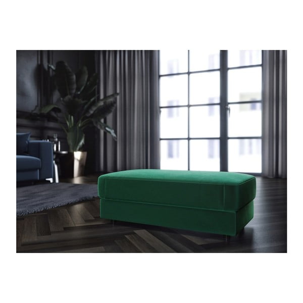 Pouf in velluto verde scuro Devichy , 112 x 60 cm Laure - devichy-image-3