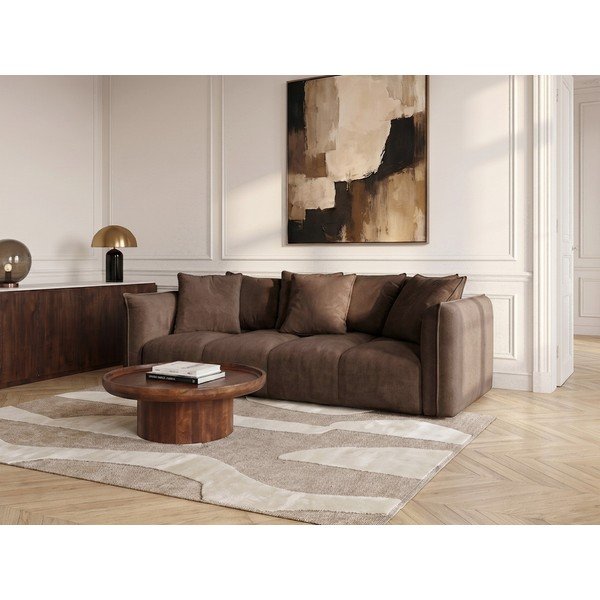 Divano marrone con rivestimento in ciniglia Harlem – Bobochic Paris-image-1