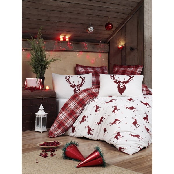 Lenzuolo in misto cotone per letto matrimoniale Claret Red, 200 x 220 cm Geyik - Mijolnir