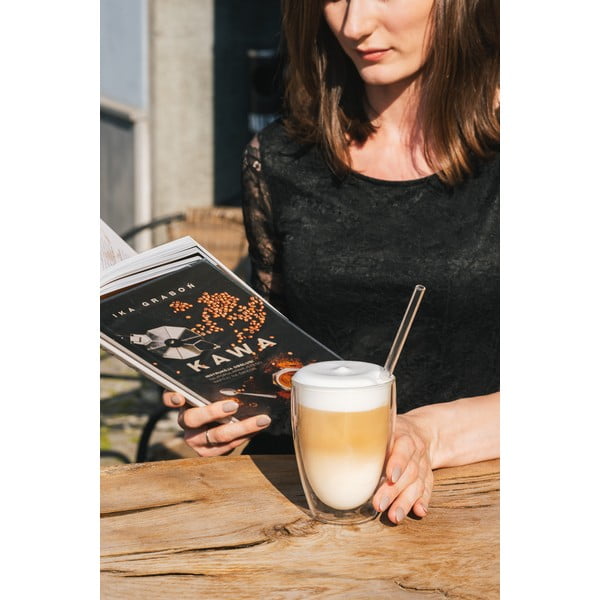 Tazze in set con parete doppia/da latte in vetro 6 pz 350 ml – Vialli Design-image-4