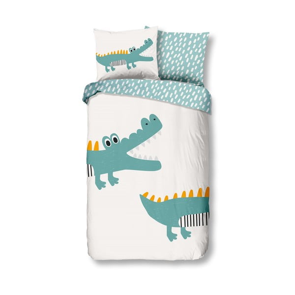Biancheria da letto in cotone per bambini Crocodile, 140 x 220 cm - Good Morning
