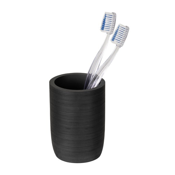 Portaspazzolino nero opaco in poliresina Altavalle – Wenko-image-2